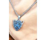 Animal Black Panther Face Witcher Tough Pendant Stainless Steel with Long 24inch Round Box Chain Accessories for Men & Women D2