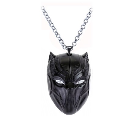 Black Panther Black Mask Shape Pendant Necklace Cosplay Costume Accessories For Boys and Men