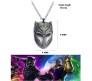 Black Panther Silver Mask Shape Pendant Necklace Cosplay Costume Accessories For Boys and Men