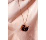 Elegant Black Swan Pendant with Rhinestone Rose Gold Plated Necklace - Graceful Swan Chain for Women and Girls