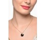 Elegant Black Swan Pendant with Rhinestone Rose Gold Plated Necklace - Graceful Swan Chain for Women and Girls