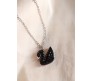 Elegant Black Swan Pendant with Rhinestone Silver Plated Necklace - Graceful Swan Chain for Women and Girls