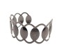 Adjustable Pair of Open Cuff Black Fancy Bracelet Oval Pattern Party Style Punk Wear for Girls and Women