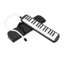 32 Key Blow Piano (Pianica) Portable with Carrying Bag, Soprano Short and Long Mouthpieces for Beginners Kids Gift Black