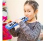 32 Key Blow Piano (Pianica) Portable with Carrying Bag, Soprano Short and Long Mouthpieces for Beginners Kids Gift Blue