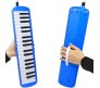 32 Key Blow Piano (Pianica) Portable with Extra Hard Protective Cover, Soprano Short and Long Mouthpieces for Beginners Kids Gift Blue