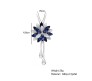 Fashion Crystal Silver Long Chain Stylish Pendant Necklace in Fancy Sunflower / Flower Design Jewelry Party or Daily Casual Wear for Women and Girls Blue Silver