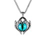 Blue Evil Eye Protect Pendant Stainless Steel with 24inch Round Box Chain Accessories for Men & Women