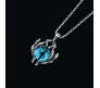 Blue Evil Eye Protect Pendant Stainless Steel with 24inch Round Box Chain Accessories for Men & Women