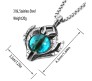 Blue Evil Eye Protect Pendant Stainless Steel with 24inch Round Box Chain Accessories for Men & Women