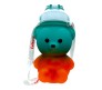 Plastic Teddy Bear Water Bottle for Kids, Push Button Water Bottle with Straw, Sipper Bottle for Kids with Adjustable Strap and Stickers 2000ml, Blue Orange, 3+Years (Pack of 1)