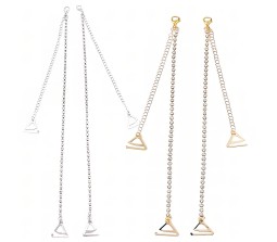 1 Pair Fancy Rhinestone Crystal Golden Chain Bra Straps Decorative Adjustable Shoulder Strap for Wedding Party Gowns Women C1
