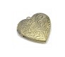 Heart Shape Photo Frame Locket With Engraved Design Pendant Bronze for Girls and Women 