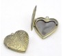 Heart Shape Photo Frame Locket With Engraved Design Pendant Bronze for Girls and Women 