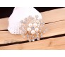 Gold Pearl Crystal Snowflake Flower Design Brooch Pin Badge Fashion Brooches Clothing Saree Scarf Dress Rhinestone Clip Designer Bags Decoration Jewelry Gift for Women Girls