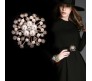 Gold Pearl Crystal Snowflake Flower Design Brooch Pin Badge Fashion Brooches Clothing Saree Scarf Dress Rhinestone Clip Designer Bags Decoration Jewelry Gift for Women Girls