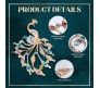 Gold Rhinestone Crystal Peacock Design Brooch Pin Badge Fashion Brooches Clothing Saree Scarf Dress Rhinestone Clip Designer Bags Decoration Jewelry Gift for Women Girls