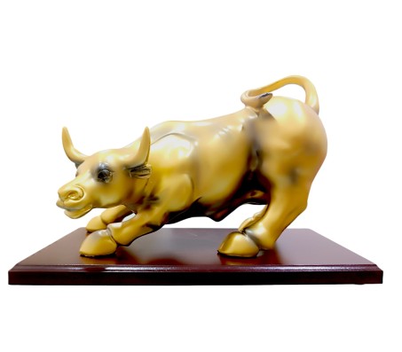 Dalal Street Charging Bull Statue - 12 Inch Bronze Bull Showpiece for Stock Market Enthusiasts