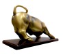 Dalal Street Charging Bull Statue - 6 Inch Bronze Bull Showpiece for Stock Market Enthusiasts