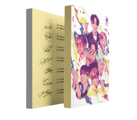 K-POP BTS Signature Autograph Cover Binded A5 Notebook Diary - Notebooks Diaries For BTS Army Fan Girls D3