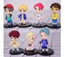 Set of 7 Kpop BTS Tiny Tans Action Figure Set Or Cake Topper Decoration Merchandise Showpiece for BTS Army to Keep in Office Desk Table Gift Kpop Lovers Toys D1 Multicolor