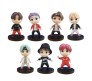 Set of 7 Kpop BTS Tiny Tans Action Figure Set Or Cake Topper Decoration Merchandise Showpiece for BTS Army to Keep in Office Desk Table Gift Kpop Lovers Toys D2 Multicolor