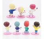 Set of 7 Kpop BTS Tiny Tans Action Figure Cake Topper Decoration BTS Army Pink