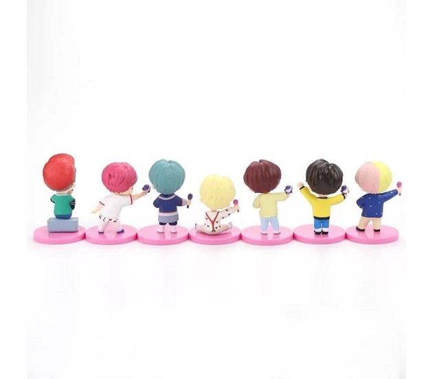 K-POP B-TS Mini Figurine, Kpop B-TS Accessoire, 7 Pièces B-TS Cake