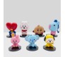 Set of 7 Kpop BTS Tiny Tans BT21 Action Figure Set Or Cake Topper Decoration Merchandise Showpiece for BTS Army to Keep in Office Desk Table Gift Kpop Lovers Toys D6 Multicolor