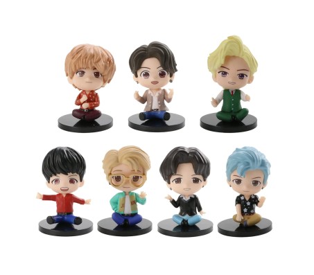 Set of 7 Kpop BTS Tiny Tans Action Figure Set Cake Topper Decoration BTS Army