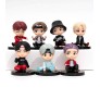 Set of 7 Kpop BTS Tiny Tans Action Figure Set Or Cake Topper Decoration Merchandise Showpiece for BTS Army to Keep in Office Desk Table Gift Kpop Lovers Toys D4 Multicolor