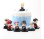 Set of 7 Kpop BTS Tiny Tans Action Figure Set Or Cake Topper Decoration Merchandise Showpiece for BTS Army to Keep in Office Desk Table Gift Kpop Lovers Toys D4 Multicolor