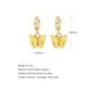 Gold Toned Huggie Hoops With Attached Butterfly Charm Hanging Earrings Gold Plated For Women and Girls Yellow Gold Toned Huggie Hoops With Attached Butterfly Charm Hanging Earrings Gold Plated For Women and Girls Yellow