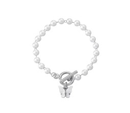 Girls Butterfly White Pearl Stretch Adjustable Pearls Bracelet Fashion Hand Accessories Charm Bracelets For Girls and Women