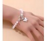 Girls Butterfly White Pearl Stretch Adjustable Pearls Bracelet Fashion Hand Accessories Charm Bracelets For Girls and Women