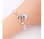 Girls Butterfly White Pearl Stretch Adjustable Pearls Bracelet Fashion Hand Accessories Charm Bracelets For Girls and Women