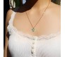 Gold Chain Plated Aqua Blue Butterfly Pendant Necklace for Women and Girls
