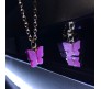 Gold Chain Plated Pink Aqua Blue Purple Butterfly Pendant Necklace Combo / Set of 4 for Women and Girls