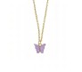Gold Chain Plated Purple Butterfly Pendant Necklace for Women and Girls