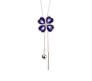 Fashion Crystal Silver Long Chain Stylish Pendant Necklace in Fancy Leaf Clove Butterfly Design Jewelry Party or Daily Casual Wear for Women and Girls Blue Silver