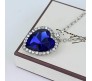 Crystal Blue Heart Titanic Rhinestone Necklace For Girls Fashion Pendant Heart Of The Ocean Jewellery Valentine Or Mothers Day Gift For Girls And Women Blue Silver
