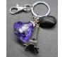Glow in Dark Blue Diamond Design With Metal Eiffel Tower Paris Key Chain and Message Seed Keychain for Girls / Woman Key Ring