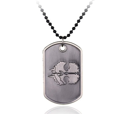 Call of Duty Dog Tag Inspired Dog Tag Gaming COD Ghost Game Grey Pendant Necklace For Boys and Men