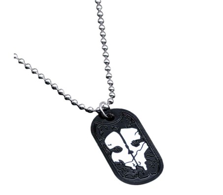 Call of Duty Dog Tag Inspired Dog Tag Gaming COD Ghost Game Black Pendant Necklace For Boys and Men