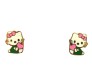 Cute Charm Cat Pendant Necklace With Earring Set Enamel Gold Gift for Cat Lovers Girls