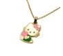 Cute Charm Cat Pendant Necklace With Earring Set Enamel Gold Gift for Cat Lovers Girls