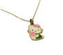 Cute Charm Cat Pendant Necklace With Earring Set Enamel Gold Gift for Cat Lovers Girls