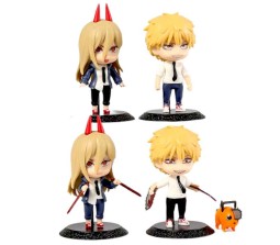 Anime Chainsaw Man Set of 5 Size 11 to 3 cm Anime Toy for Car Dashboard, Decoration, Cake Topper, Office Desk & Study Table Multicolor