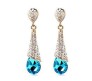 Chandelier Waterdrop Crystal Teardrop Cubic Zirconia Stud Stylish Fancy Party/Wear Earrings for Girls and Women Blue