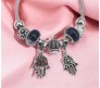 Charismatic Charms Bracelets for Women Pandora Black White Evil Eye Hand Charm Bracelet for Girls